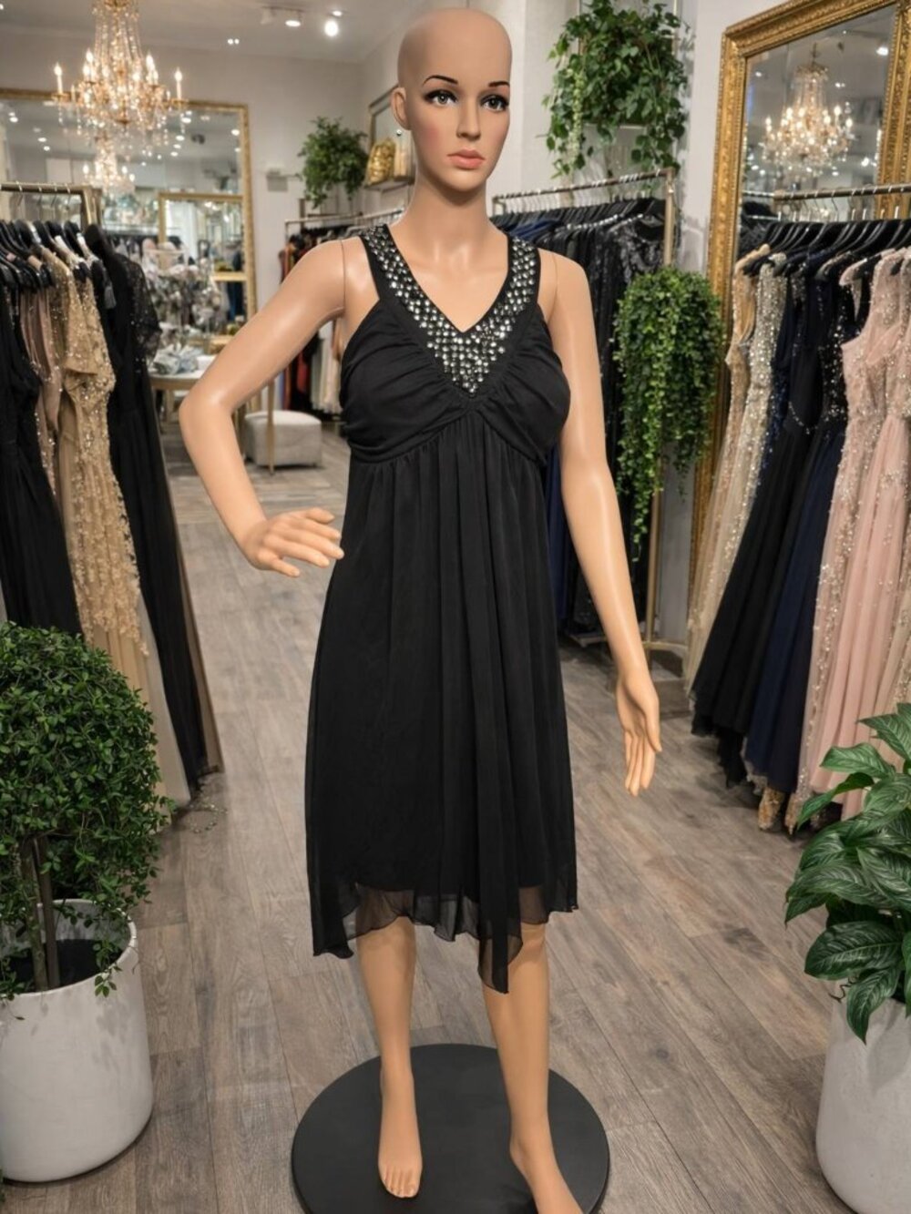 Vintage Black Rhinestone Dress New With Tags 1X